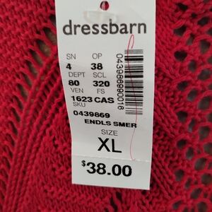 dressbarn Coral Scoop-Neck Open Knit Sweater